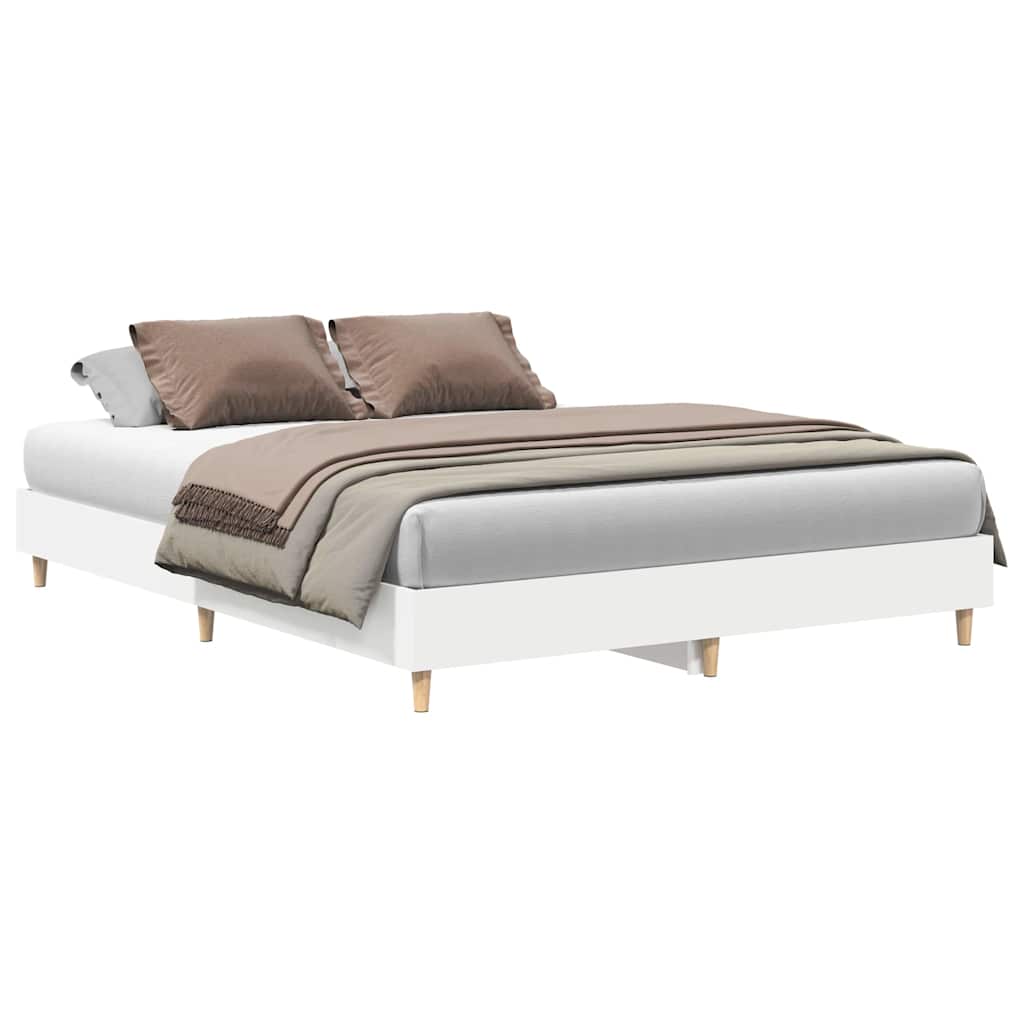 Struttura del letto 2 pcs Bianco 152 x 203 cm Legno multistrato | homemem39