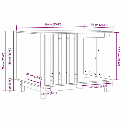 Cuccia per cani Marrone cerato 100 x 70 x 70 cm Pino massello | homemem39