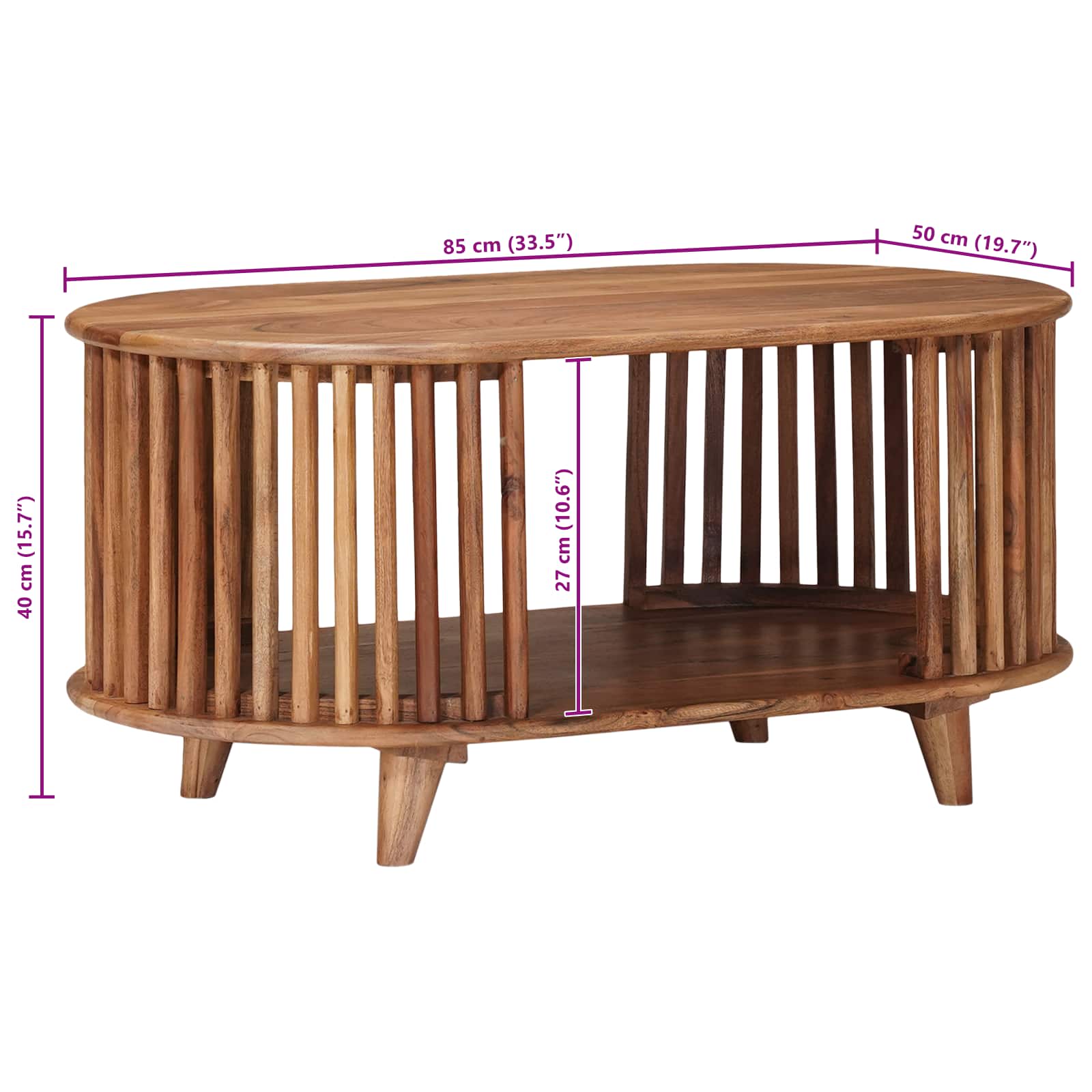Tavolino da salotto Naturale 85 x 50 x 40 cm | homemem39