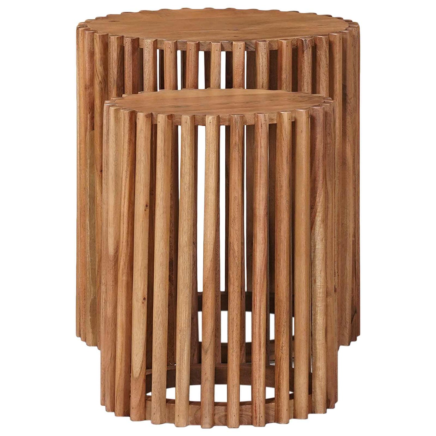 Set di Tavolini Fatti a Mano 2 pcs Marrone Teak 40 x 40 x 45 cm | homemem39