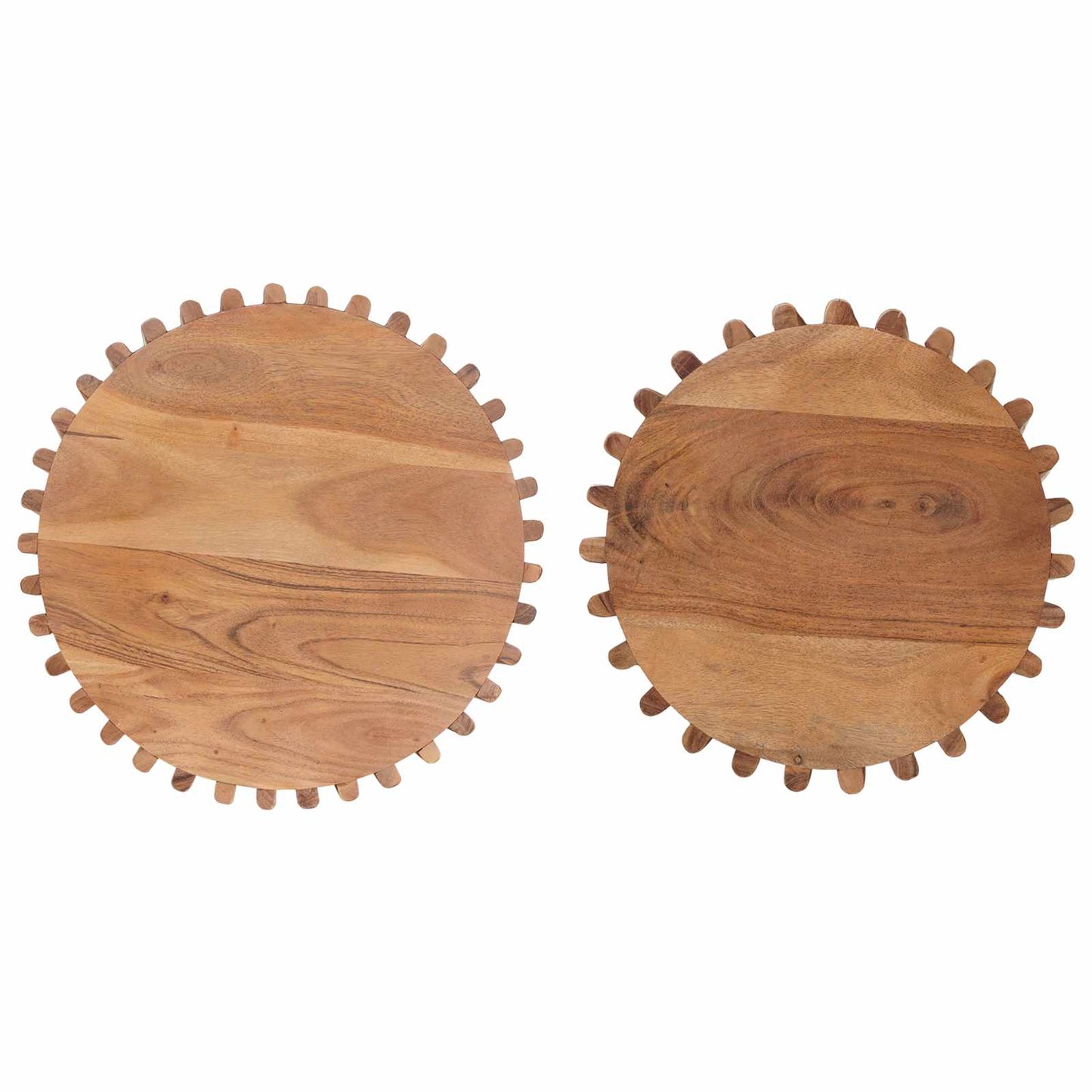 Set di Tavolini Fatti a Mano 2 pcs Marrone Teak 40 x 40 x 45 cm | homemem39