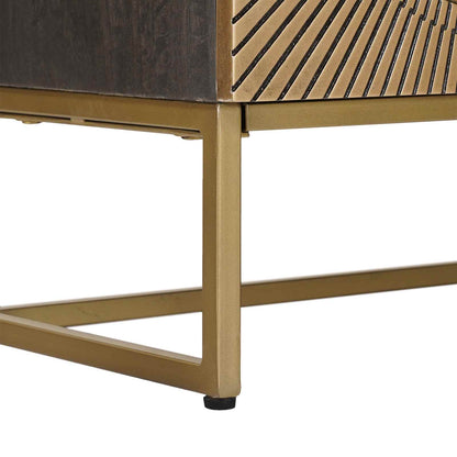 Mobile TV con cassetto con lo scaffale Ottone 105 x 30 x 50 cm | homemem39