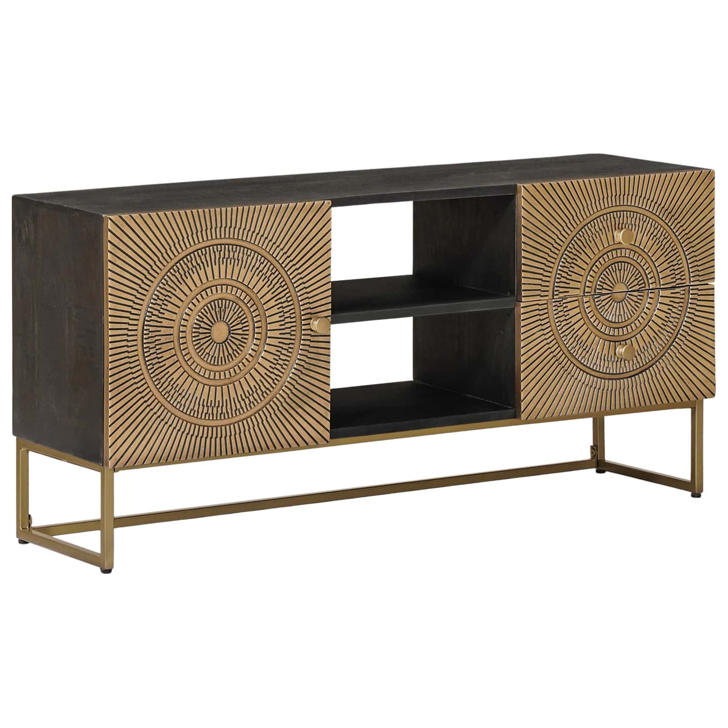 Mobile TV con cassetto con lo scaffale Ottone 105 x 30 x 50 cm | homemem39