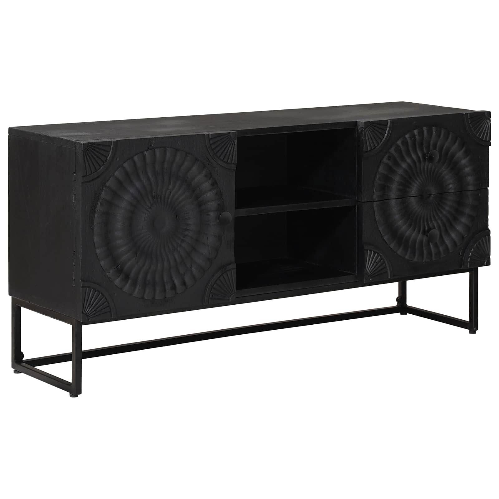 Mobile TV con cassetto con lo scaffale Nero 105 x 30 x 54 cm | homemem39
