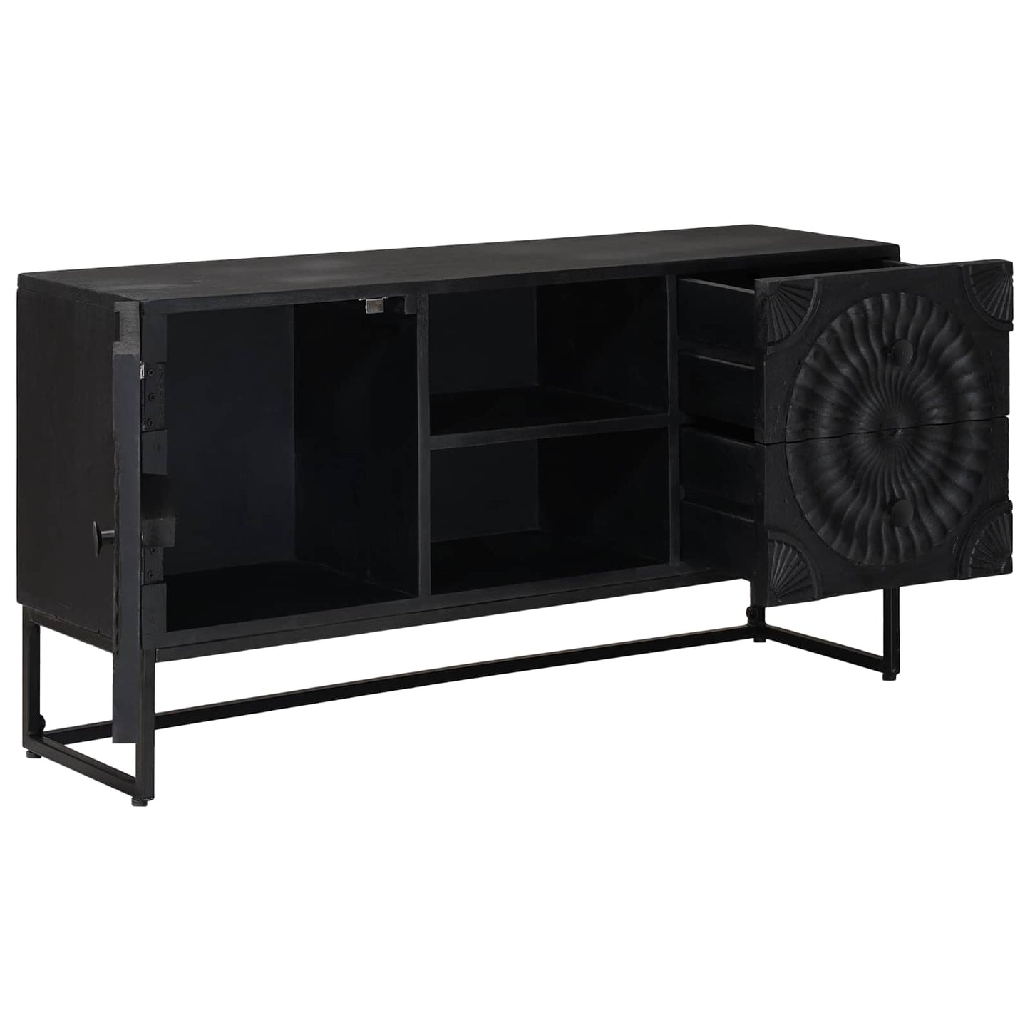 Mobile TV con cassetto con lo scaffale Nero 105 x 30 x 54 cm | homemem39
