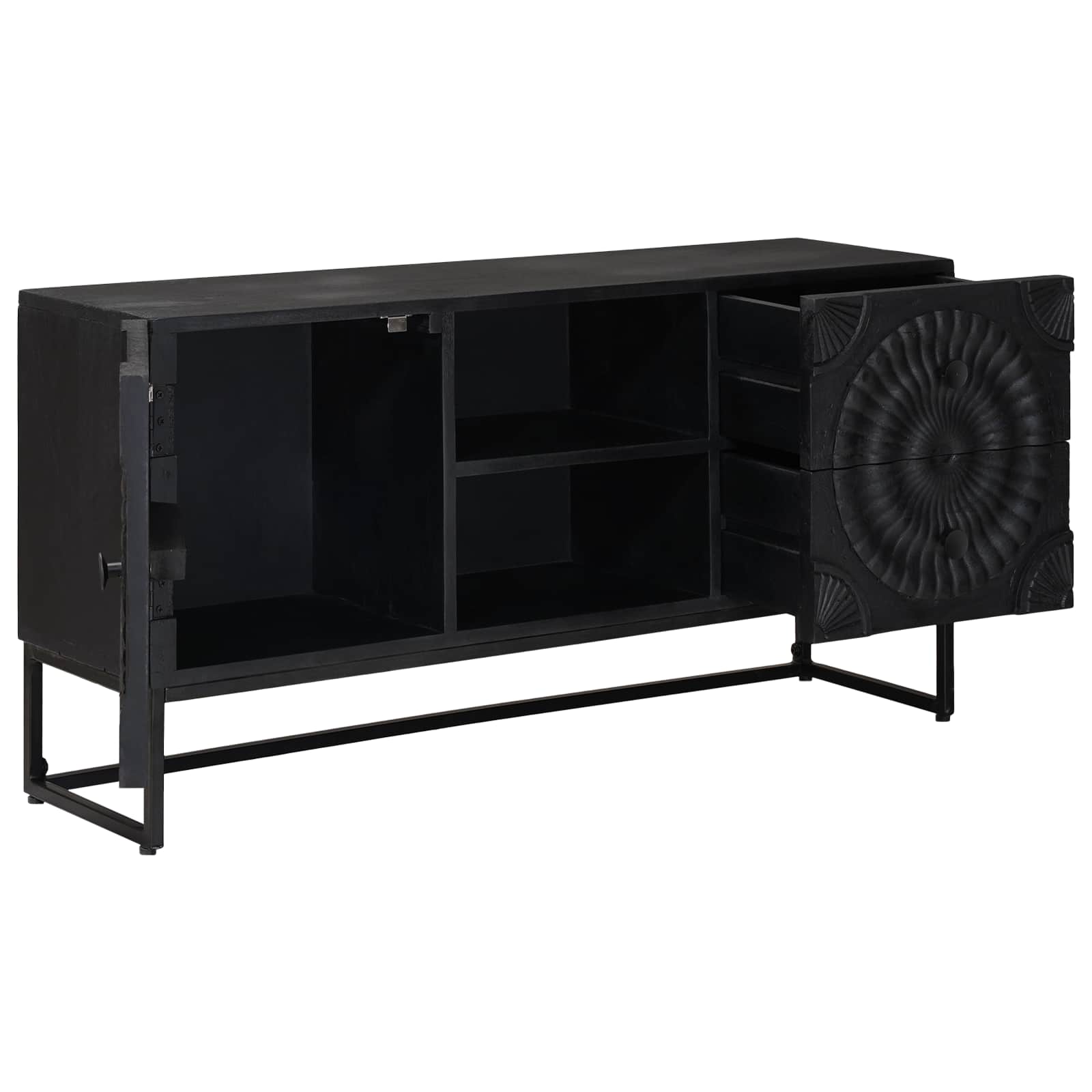 Mobile TV con cassetto con lo scaffale Nero 105 x 30 x 54 cm | homemem39