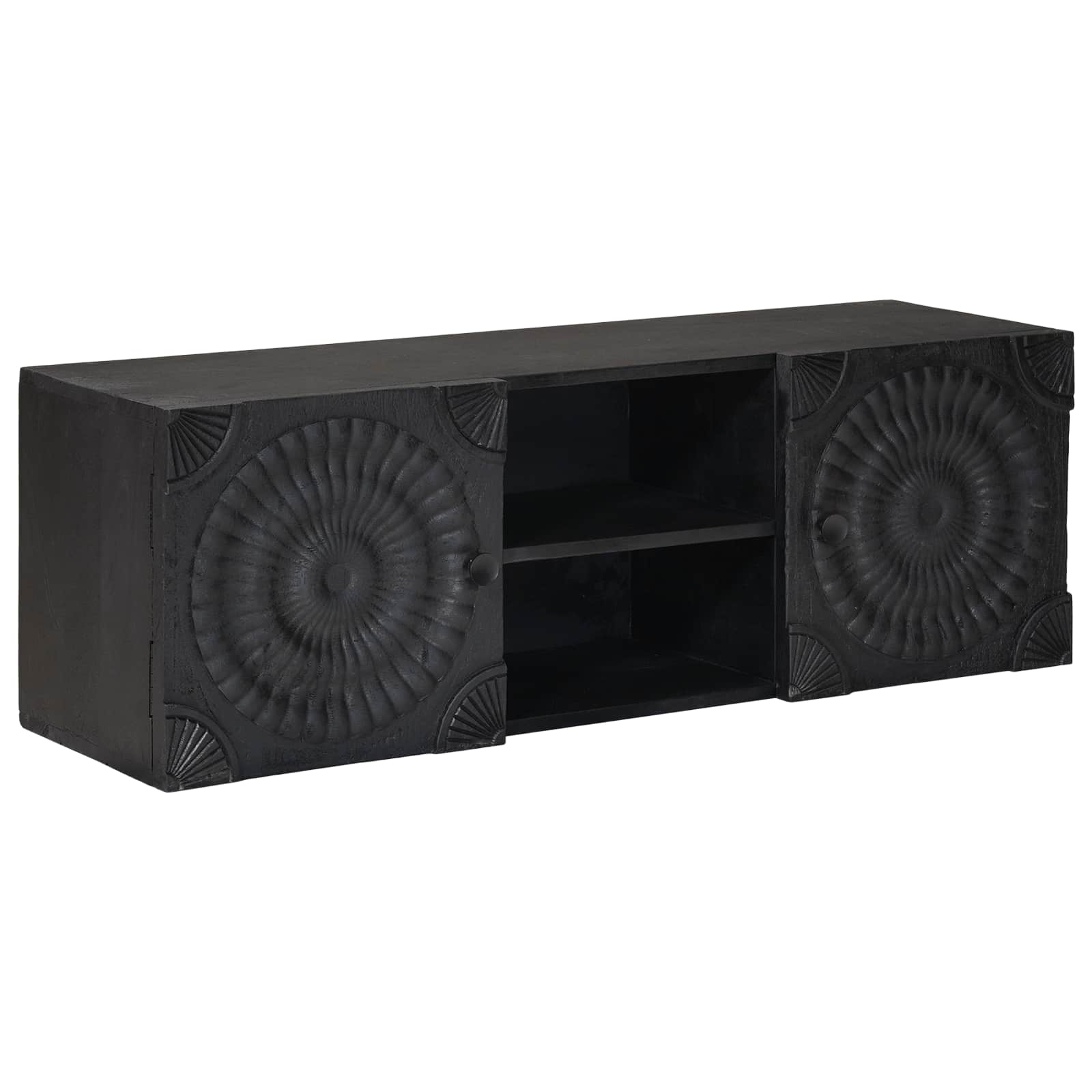 Mobile TV con lo scaffale con porta Nero 105 x 30 x 35 cm | homemem39