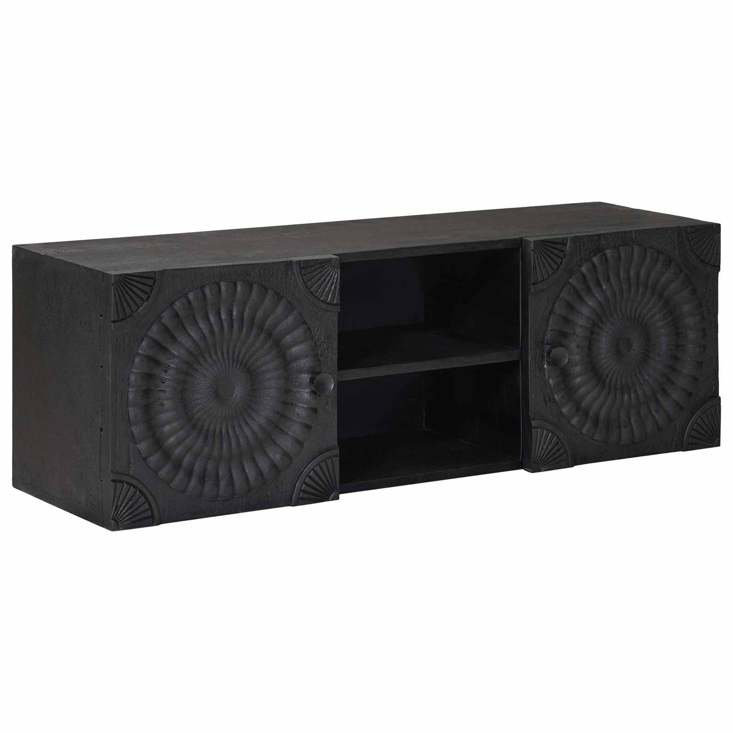Mobile TV con lo scaffale con porta Nero 105 x 30 x 35 cm | homemem39