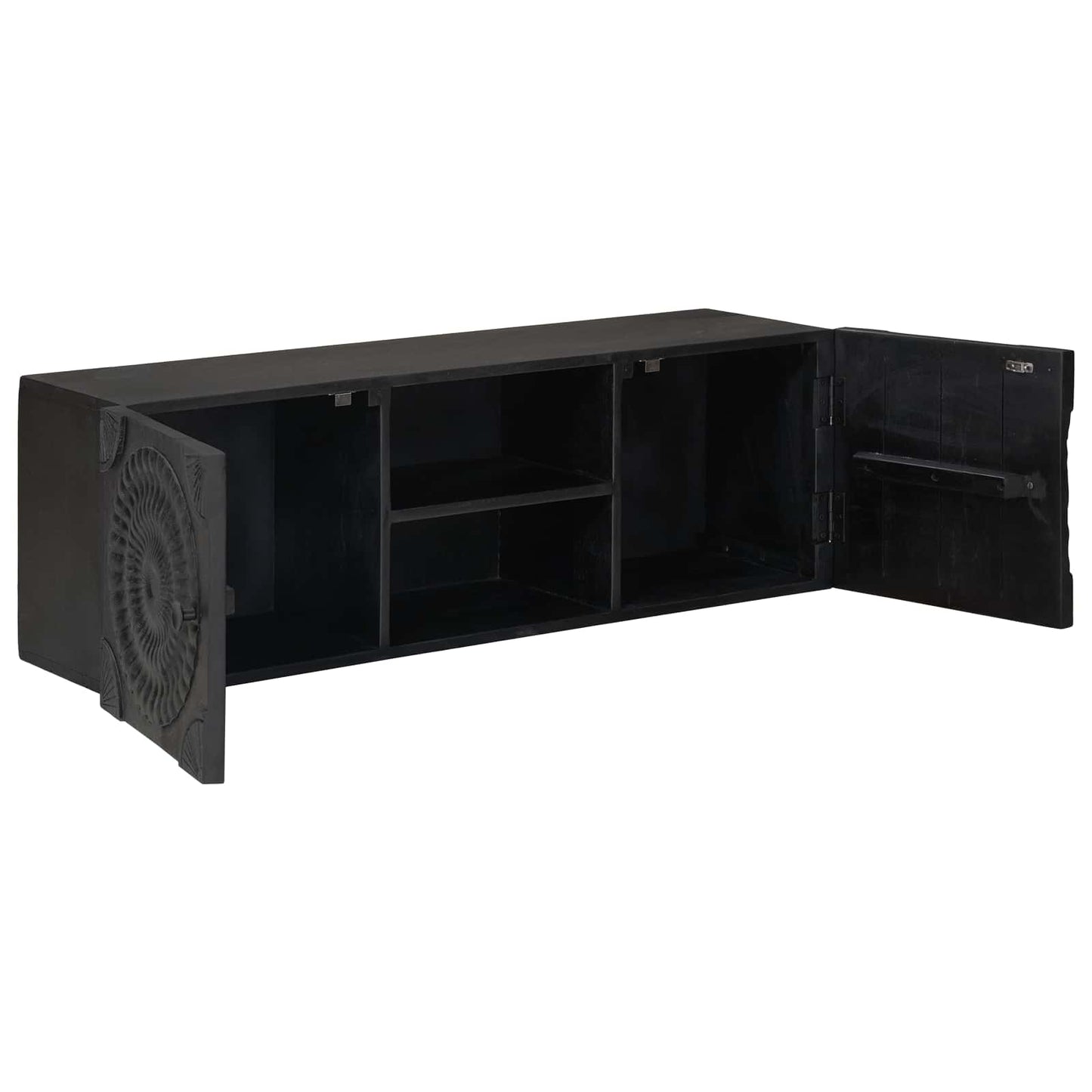 Mobile TV con lo scaffale con porta Nero 105 x 30 x 35 cm | homemem39