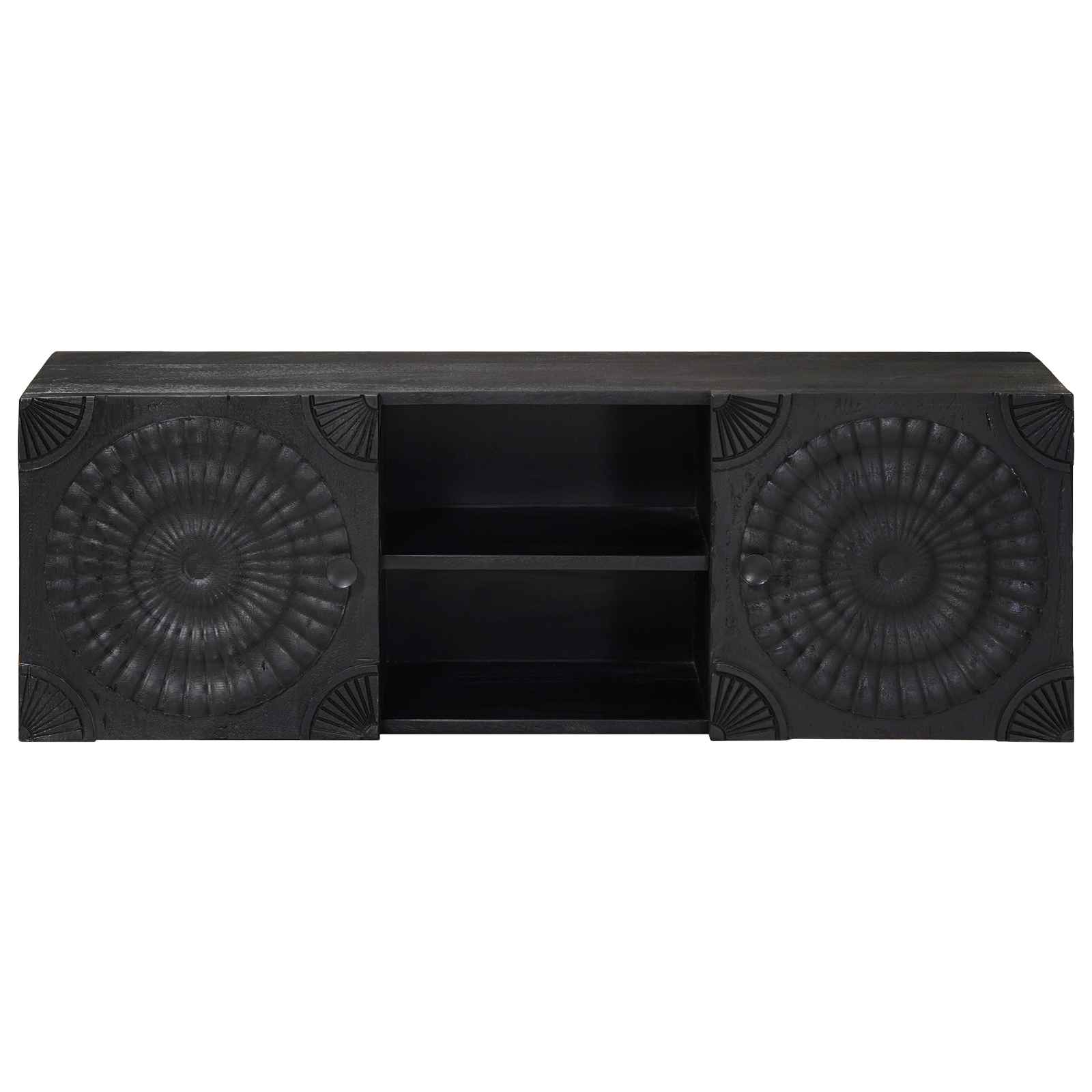 Mobile TV con lo scaffale con porta Nero 105 x 30 x 35 cm | homemem39