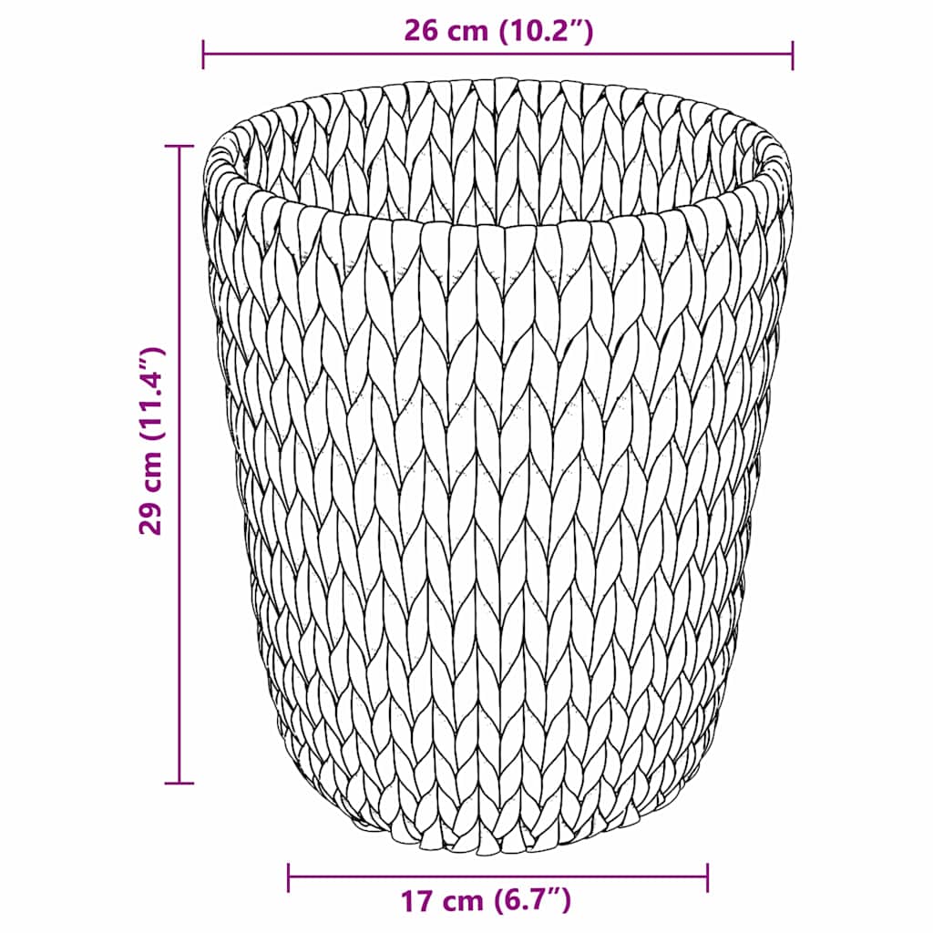 Cestini per Carta da Rifiuti 2 pcs Naturale 26 x 26 x 29 cm