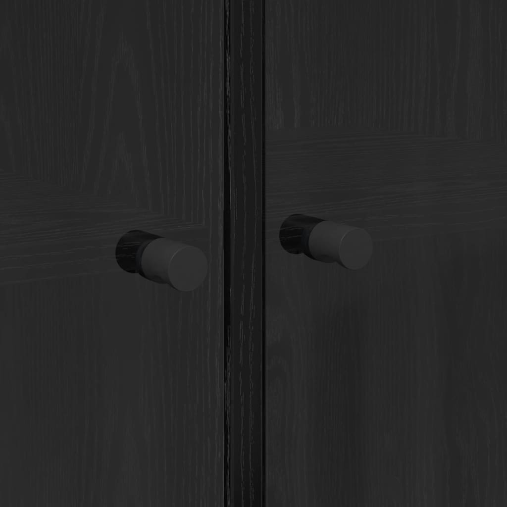 Credenza Rovere Nero 68 x 37 x 142 cm Legno multistrato