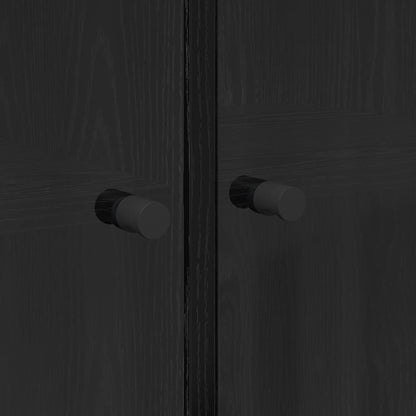 Credenza Rovere Nero 68 x 37 x 142 cm Legno multistrato