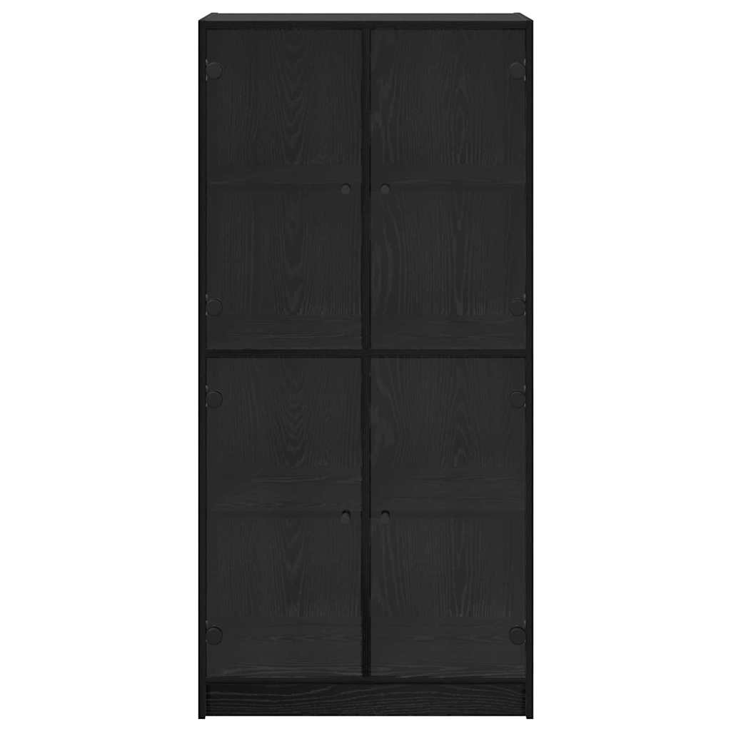Credenza Rovere Nero 68 x 37 x 142 cm Legno multistrato