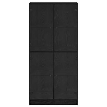 Credenza Rovere Nero 68 x 37 x 142 cm Legno multistrato