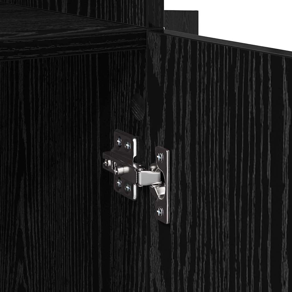Credenza Rovere Nero 80 x 42,5 x 185 cm Legno multistrato | homemem39
