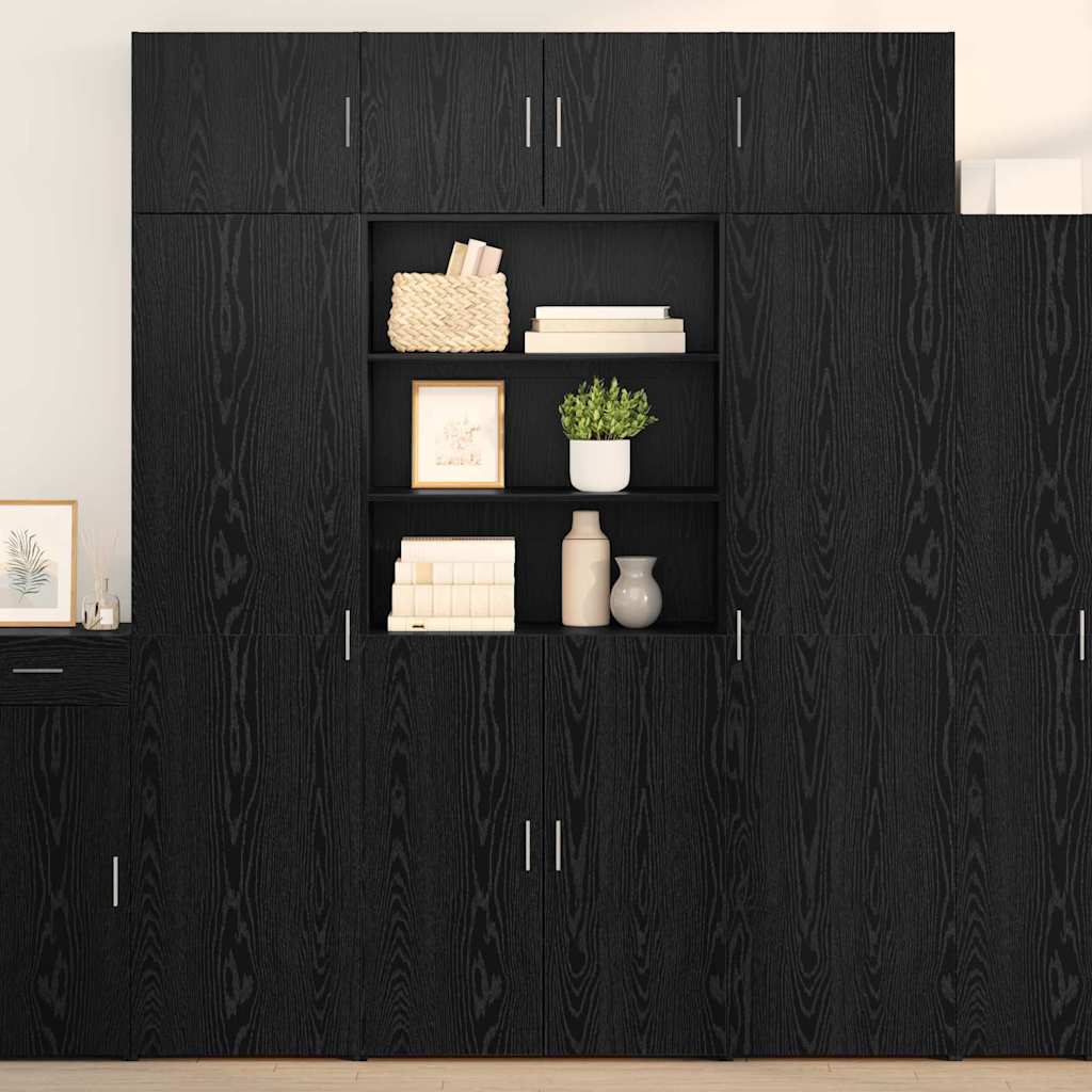 Credenza Rovere Nero 80 x 42,5 x 185 cm Legno multistrato