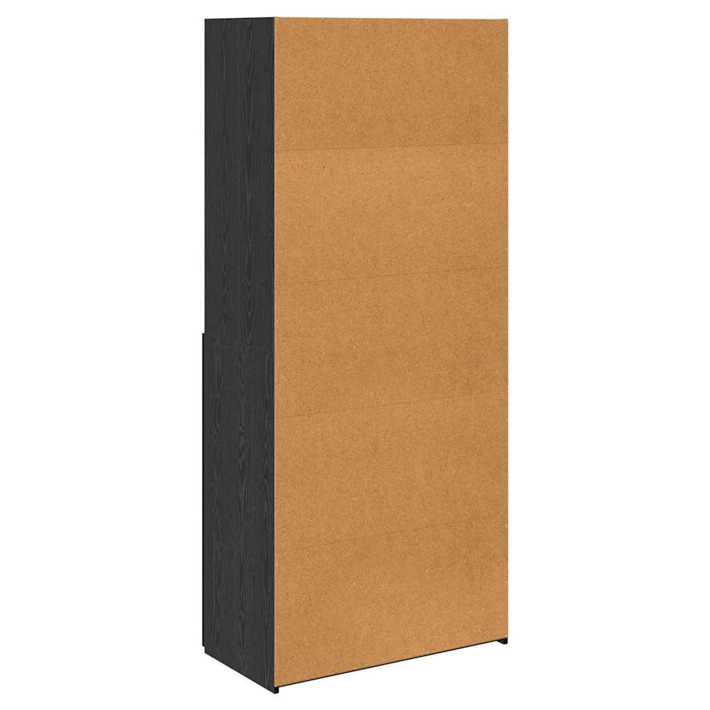 Credenza Rovere Nero 80 x 42,5 x 185 cm Legno multistrato