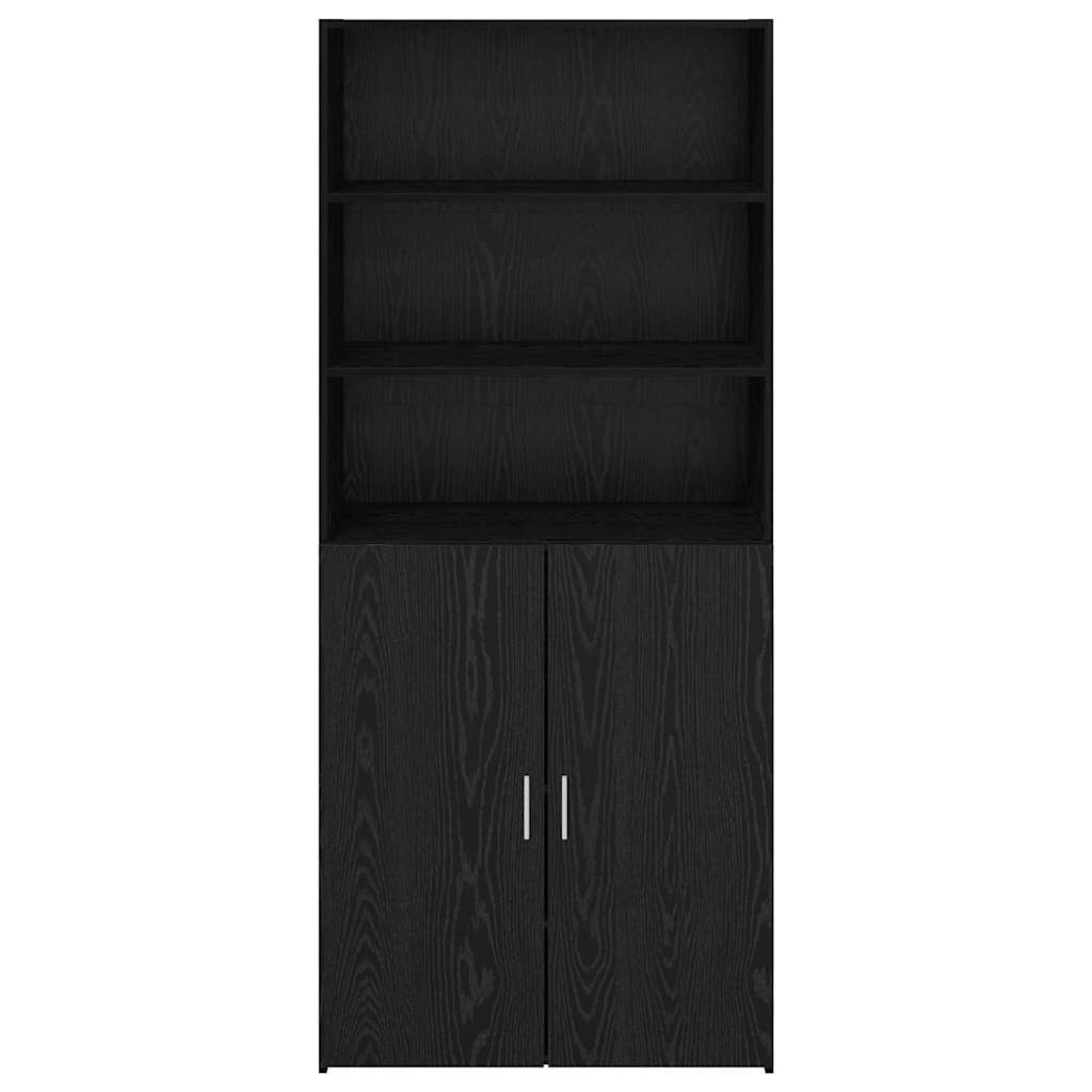 Credenza Rovere Nero 80 x 42,5 x 185 cm Legno multistrato