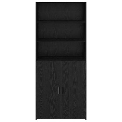 Credenza Rovere Nero 80 x 42,5 x 185 cm Legno multistrato
