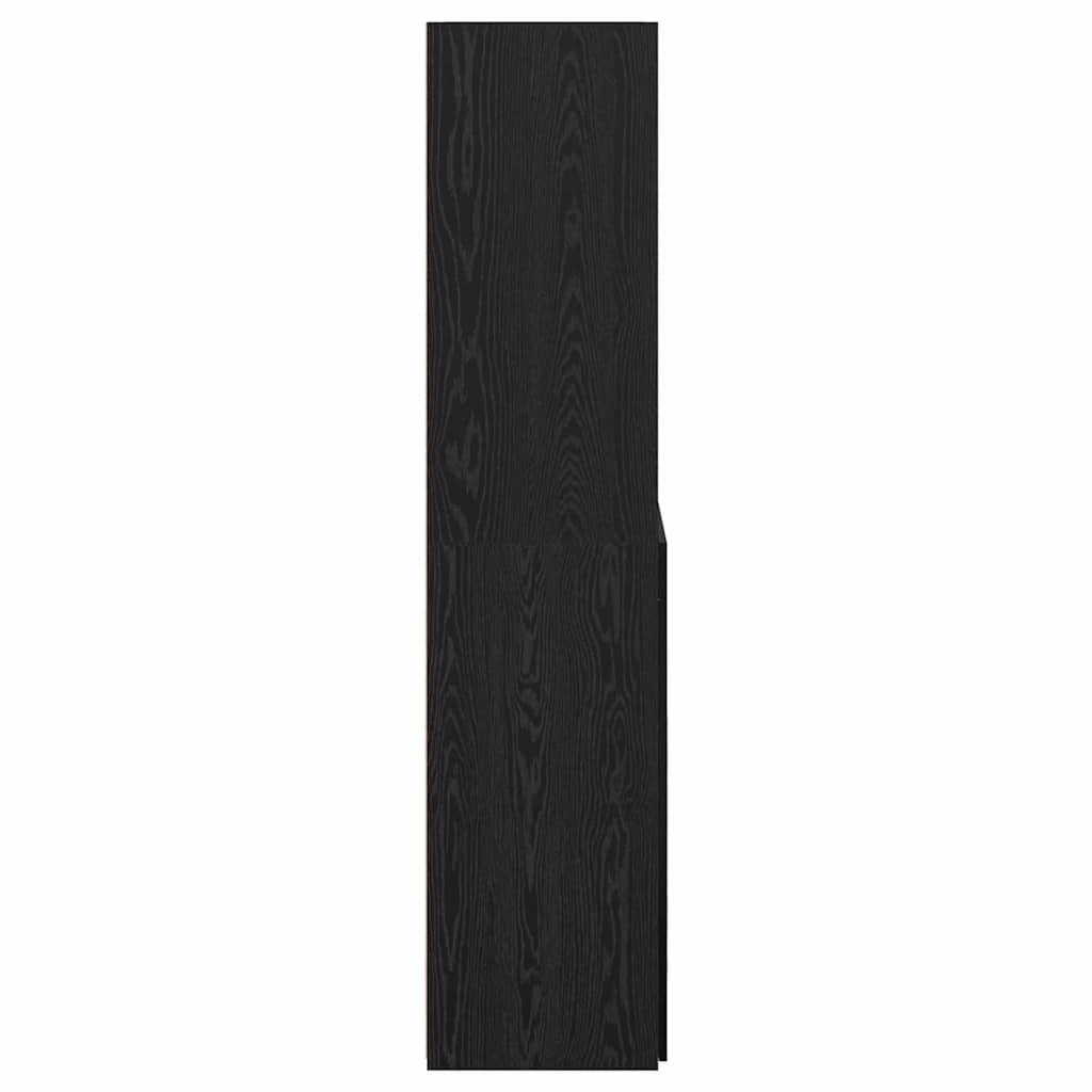 Credenza Rovere Nero 80 x 42,5 x 185 cm Legno multistrato