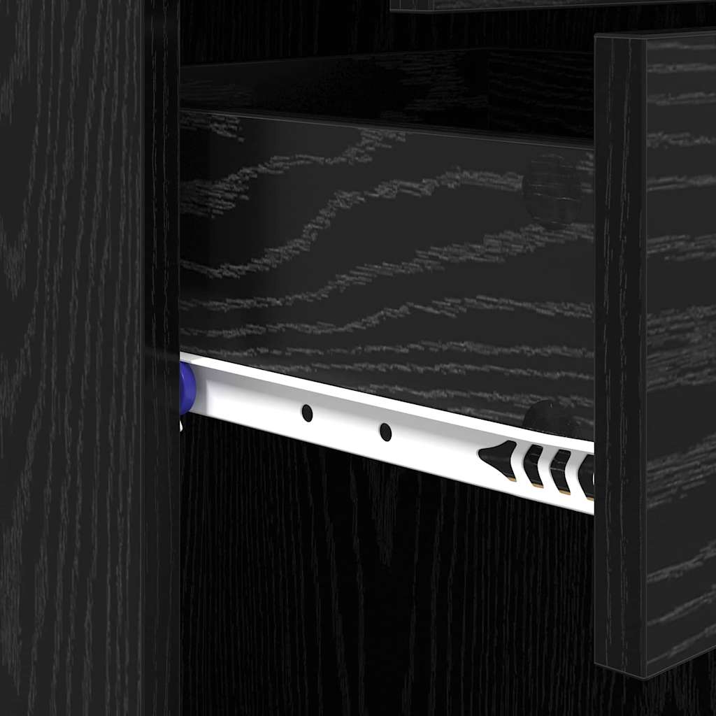 Credenza Rovere Nero 40 x 42,5 x 185 cm Legno multistrato