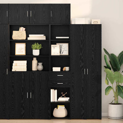 Credenza Rovere Nero 40 x 42,5 x 185 cm Legno multistrato