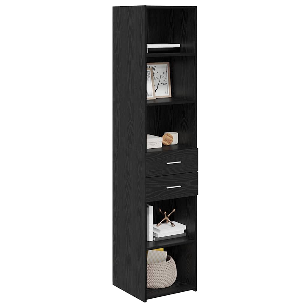 Credenza Rovere Nero 40 x 42,5 x 185 cm Legno multistrato