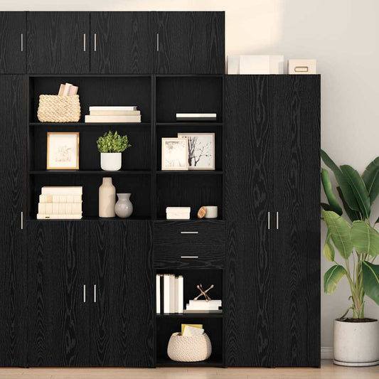 Credenza Rovere Nero 45 x 42,5 x 185 cm Legno multistrato