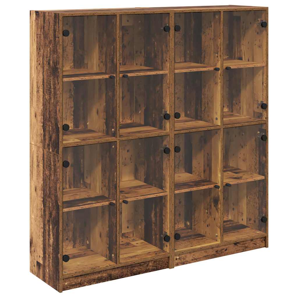 Credenza 2 pcs Legno vecchio 68 x 37 x 142 cm Legno multistrato