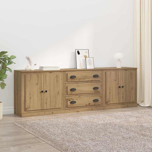 Sideboards con cassetto 3 pcs Legno vecchio 70 x 35,5 x 67,5 cm