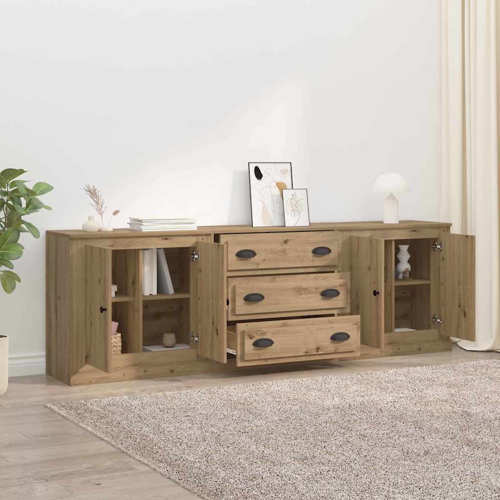 Sideboards con cassetto 3 pcs Legno vecchio 70 x 35,5 x 67,5 cm