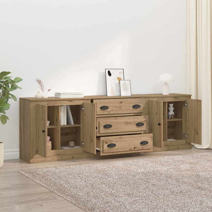 Sideboards con cassetto 3 pcs Legno vecchio 70 x 35,5 x 67,5 cm