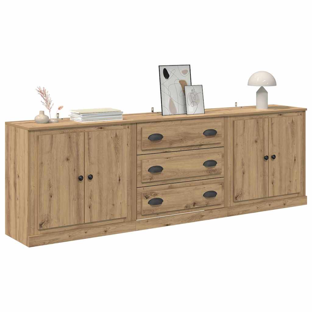 Sideboards con cassetto 3 pcs Legno vecchio 70 x 35,5 x 67,5 cm