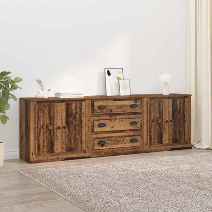 Sideboards con cassetto 3 pcs Rovere Nero 70 x 35,5 x 67,5 cm