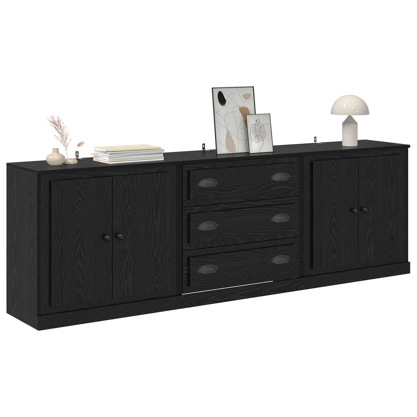 Sideboards con cassetto 3 pcs Rovere Nero 210 x 35,5 x 67,5 cm | homemem39