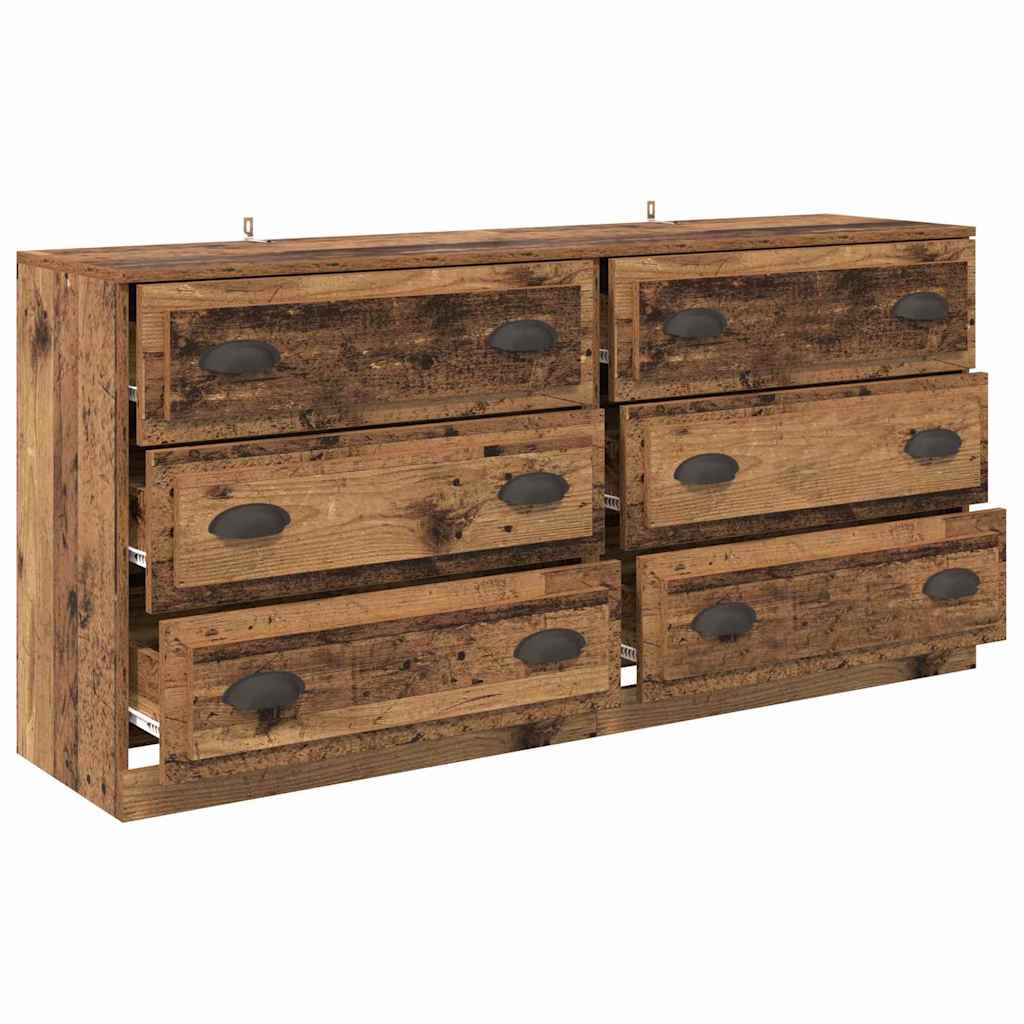 Sideboards con cassetto 2 pcs Legno vecchio 70 x 35,5 x 67,5 cm