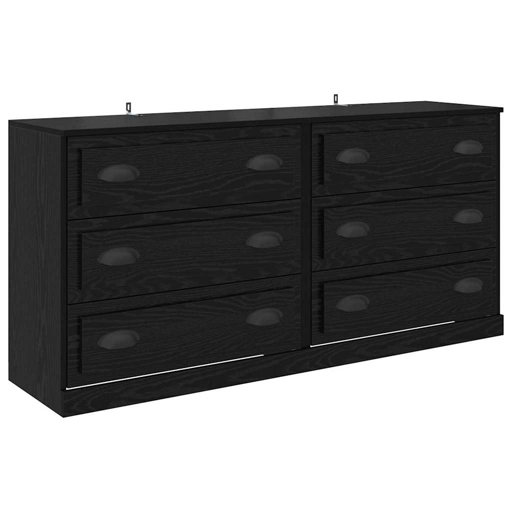 Sideboards con cassetto 2 pcs Rovere Nero 70 x 35,5 x 67,5 cm