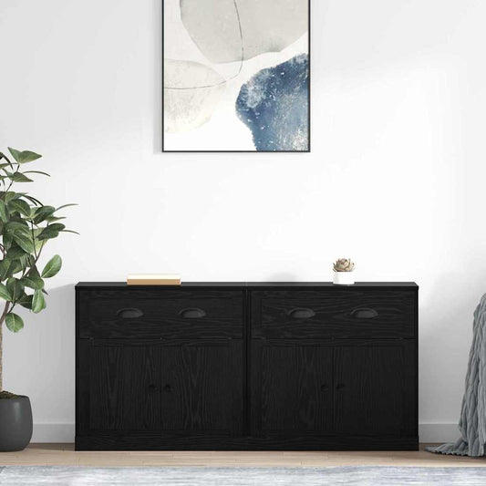 Sideboards con cassetto 2 pcs Rovere Nero 70 x 35,5 x 67,5 cm