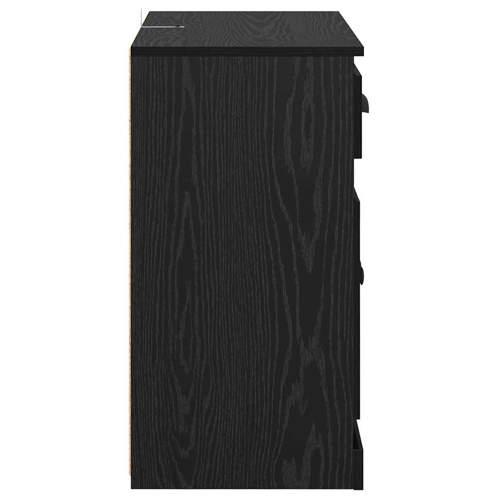 Sideboards con cassetto 2 pcs Rovere Nero 70 x 35,5 x 67,5 cm