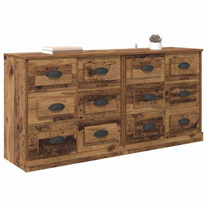 Sideboards con cassetto 2 pcs Legno vecchio 70 x 35,5 x 67,5 cm