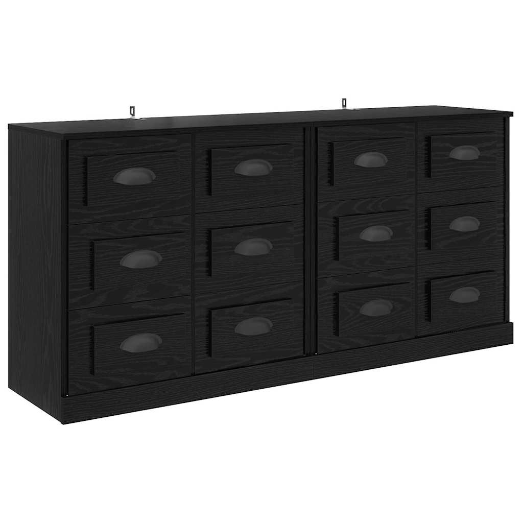 Sideboards con cassetto 2 pcs Rovere Nero 70 x 35,5 x 67,5 cm