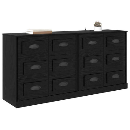 Sideboards con cassetto 2 pcs Rovere Nero 70 x 35,5 x 67,5 cm