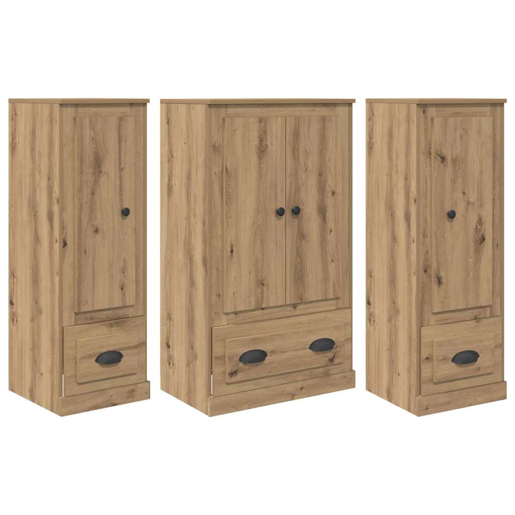 Credenza 3 pcs Rovere artigianale Legno multistrato