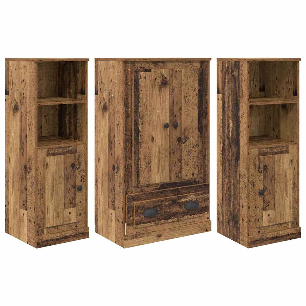 Credenza con cassetto 3 pcs Legno vecchio Legno multistrato