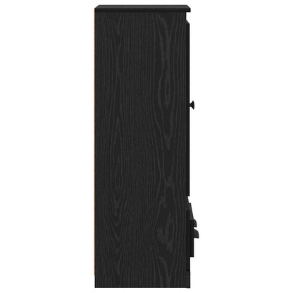 Credenza con cassetto 3 pcs Rovere Nero Legno multistrato