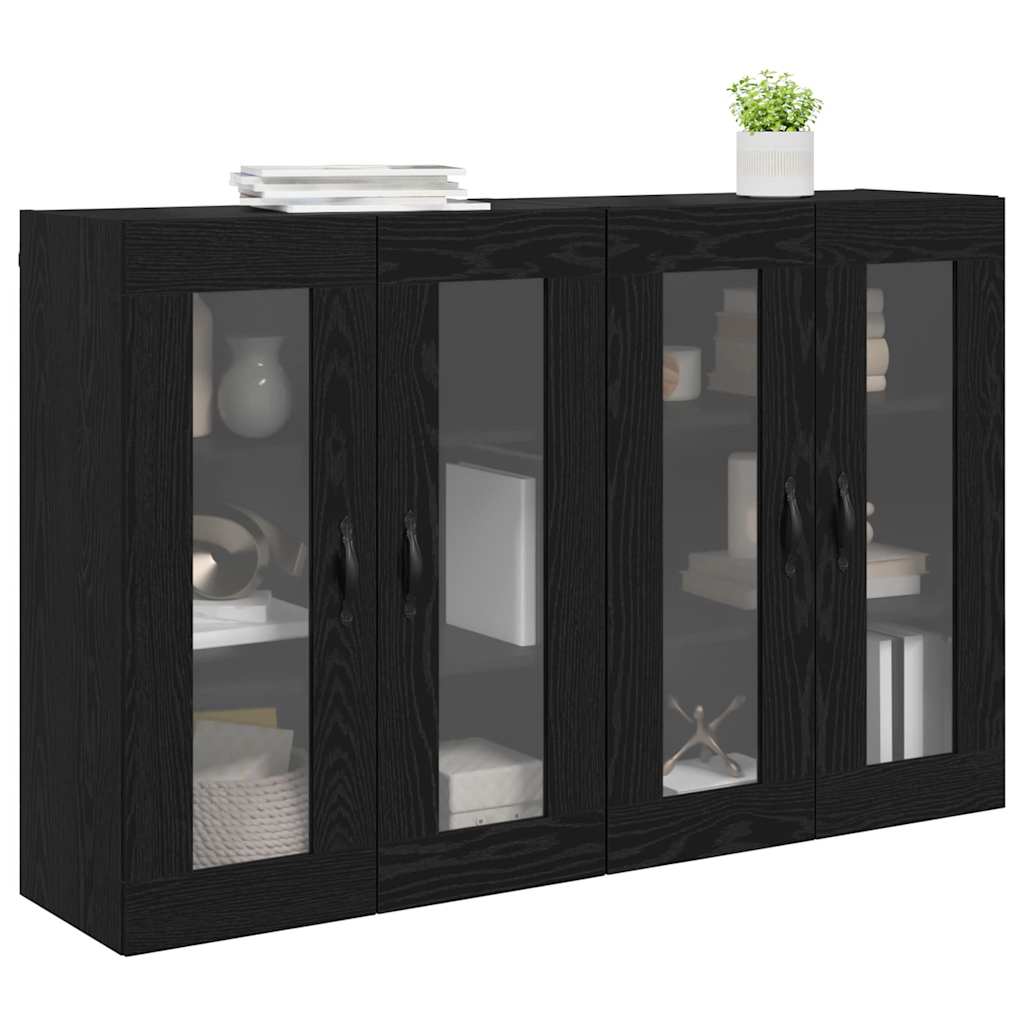 Armadi da Parete 2 pcs Rovere Nero 69,5 x 34 x 90 cm