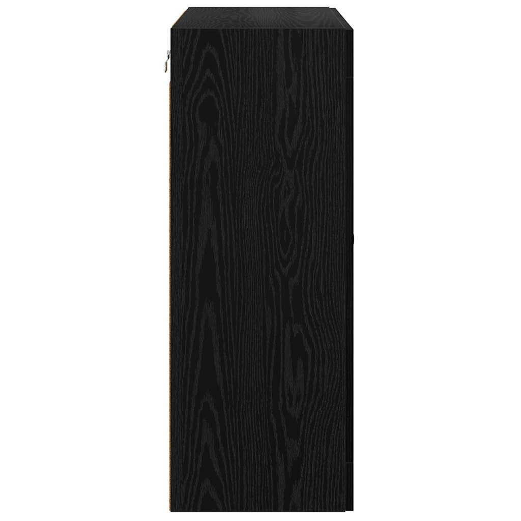 Armadi da Parete 2 pcs Rovere Nero 69,5 x 34 x 90 cm