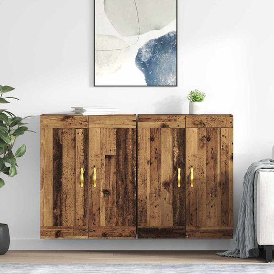 Mobile a muro 2 pcs Legno vecchio 69,5 x 34 x 90 cm