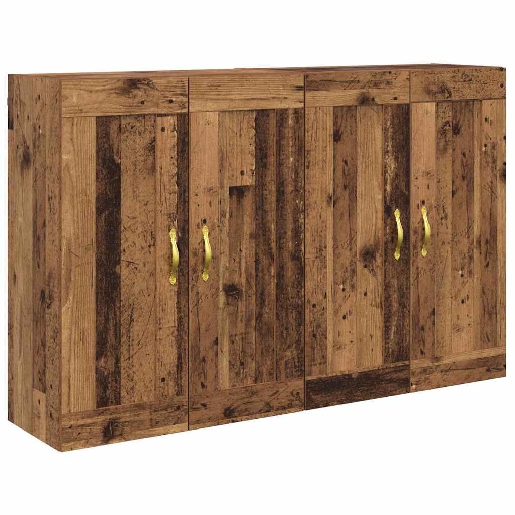 Mobile a muro 2 pcs Legno vecchio 69,5 x 34 x 90 cm